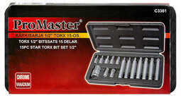 TORX-KÄRKISARJA 1/2" 15-OS.